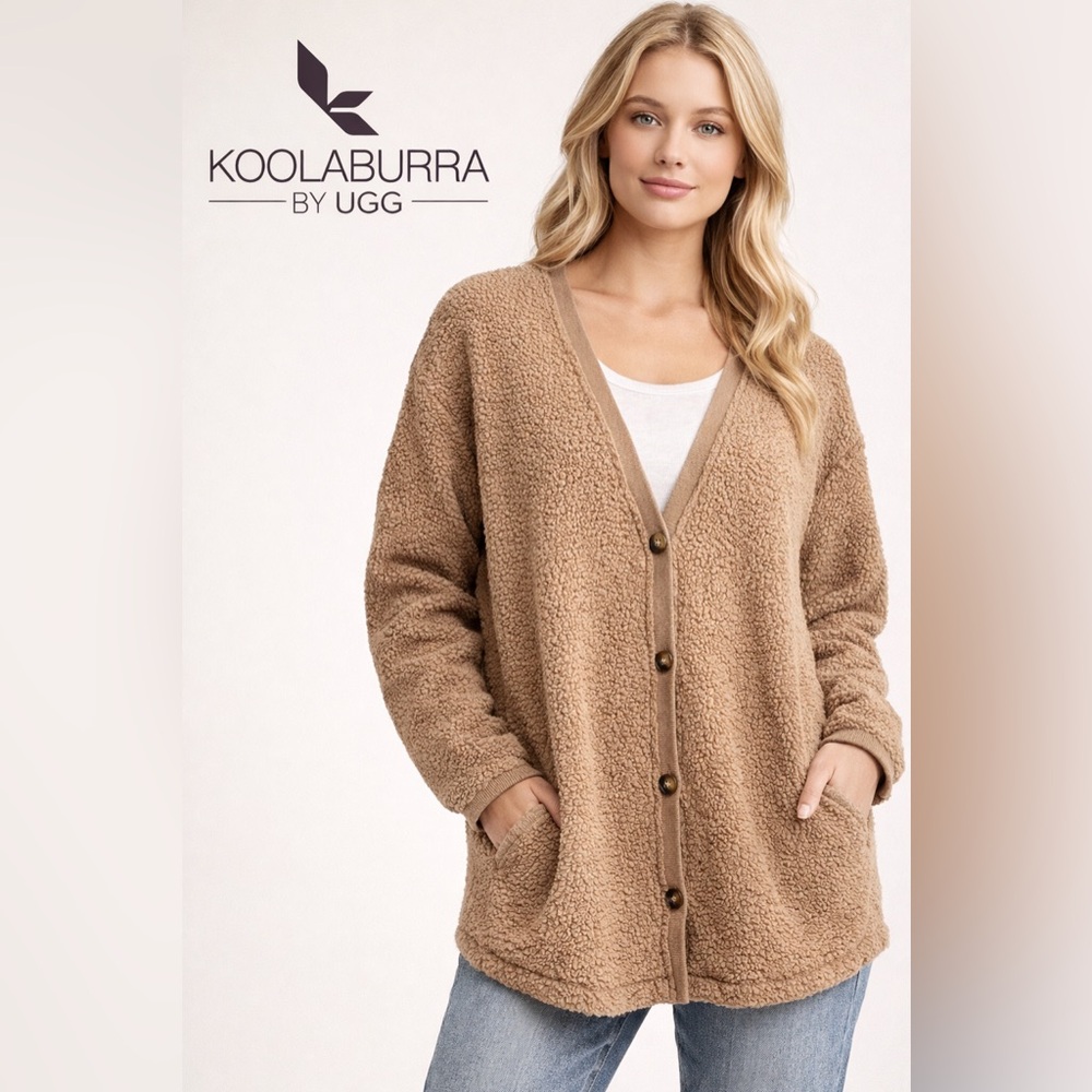 UGG Tawny Sherpa Button Cardigan nwot